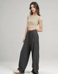 Trending ALO Wide-Leg Floor-Length Pants (Dark Gray)