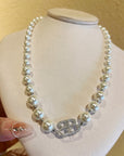 Luxurious Double-B Full Crystal Pearl Necklace