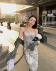 Fishtail Dress With Chinese Ink Sling