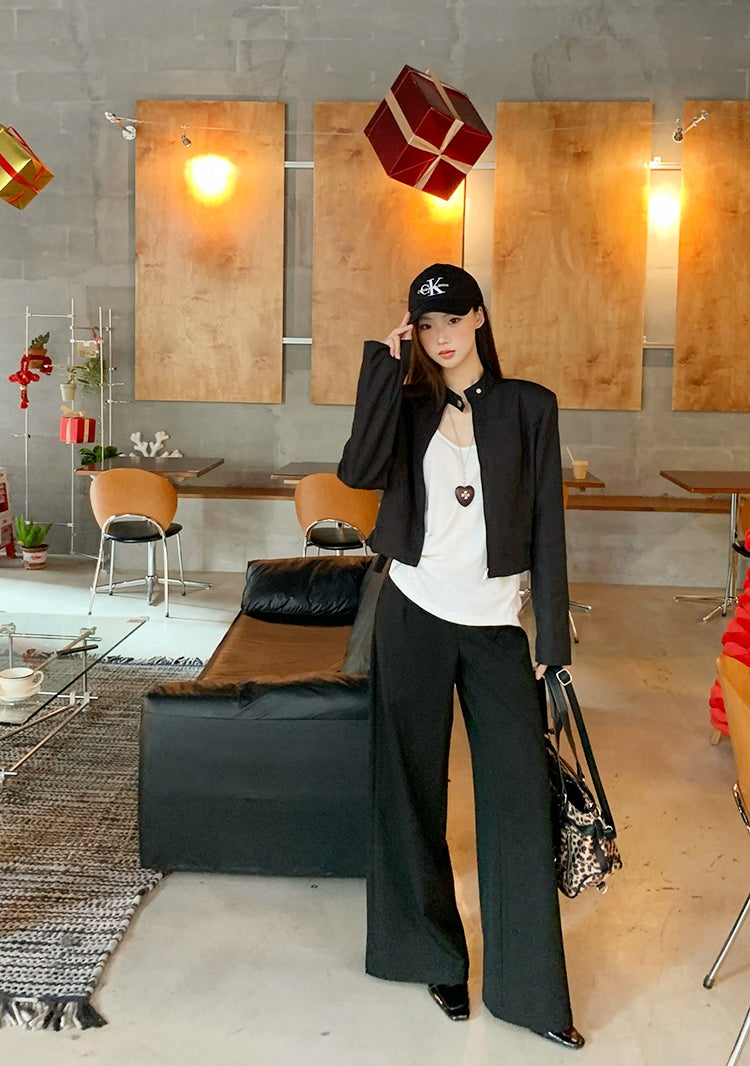 Sweet & Cool Girl Style Stand Collar Jacket