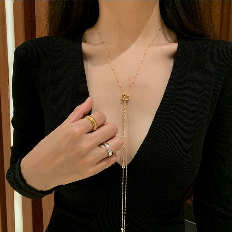 Long Gold Tassel Necklace