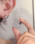 Fully Bejeweled Hollow Luxe Stud Earrings