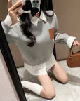PU Leather Logo Sweatshirt