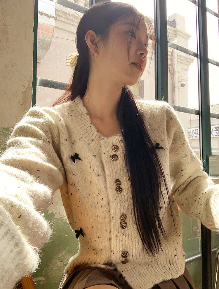 Autumn and Winter Oatmeal Knit Cardigan