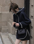 Hooded Color-Block Half-Zip Sweatshirt