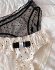 Vintage Polka Dot Ice Silk Mesh Underwear (2 Pairs)