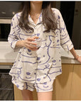 Super Soft Waxy Cotton Bear Pyjamas Set