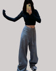 Trending ALO Wide-Leg Floor-Length Pants (Dark Gray)