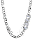 Irregularly Spliced Cuban Chain with Sparkling Rhinestones