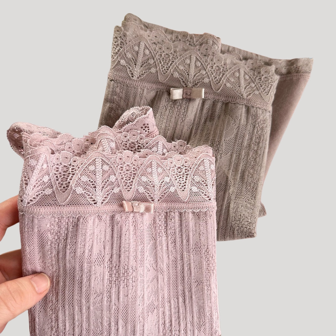 Japan Gun Two-Piece High-Waisted Lace Panties with Mulberry Silk Gusset