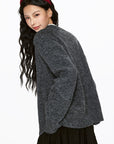 La Chapelle Heart-Button Knit Cardigan