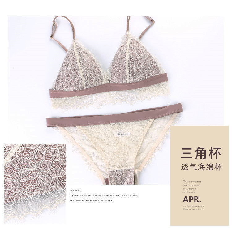 French Triangle Cup Sexy Lace Bra
