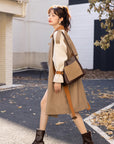 Haute Couture British Style Color Patchwork Trench Coat