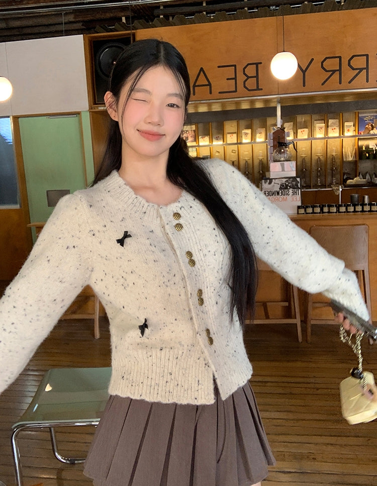 Autumn and Winter Oatmeal Knit Cardigan