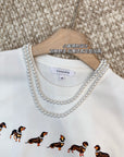 MARKGONG Pearl Necklace Dachshund Stretch T-Shirt