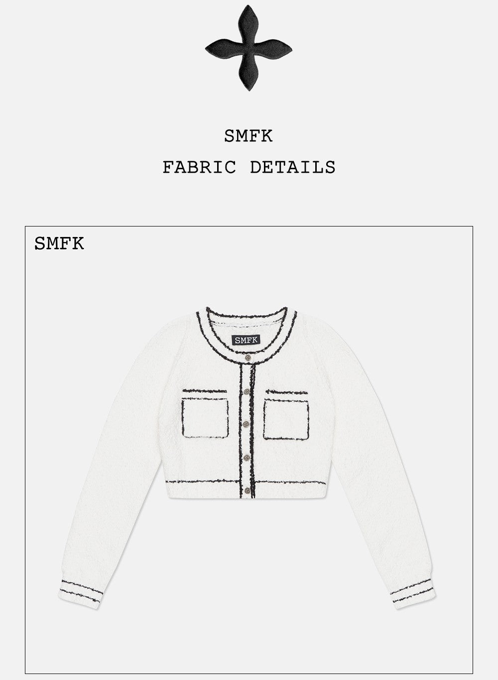 Smfk Contrast Color Black and White Contour Knitted Coat