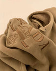 Hooded Thickened Fleece-lined Sweatshirt with Letter Embroidery