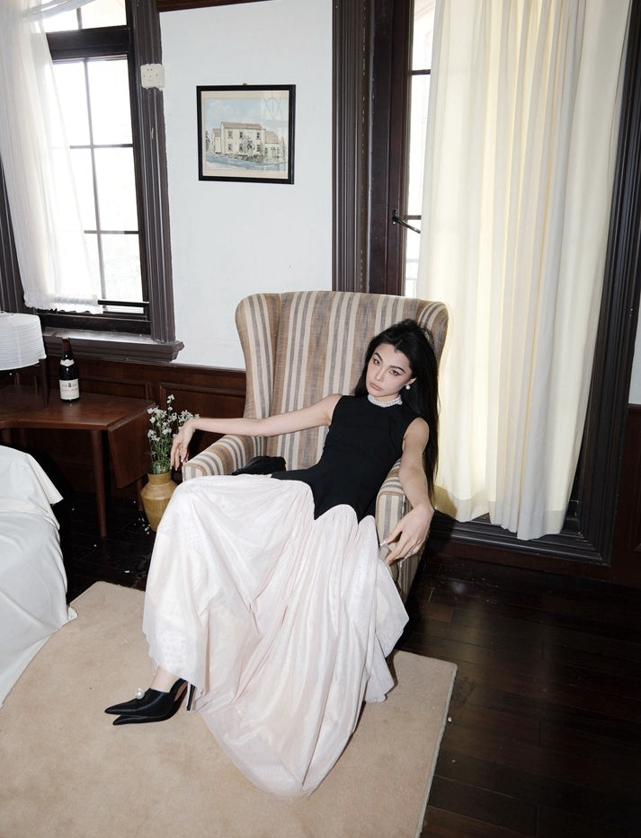 Luxury French Vintage-Style Tulle Dress