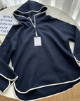 Hooded Color-Block Half-Zip Sweatshirt