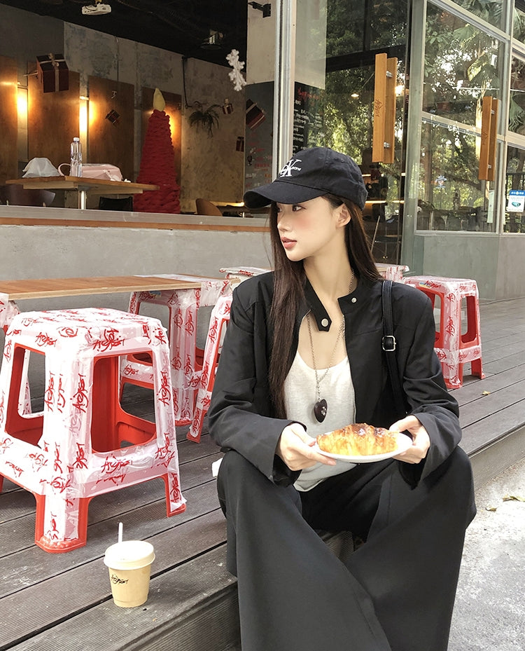 Sweet & Cool Girl Style Stand Collar Jacket