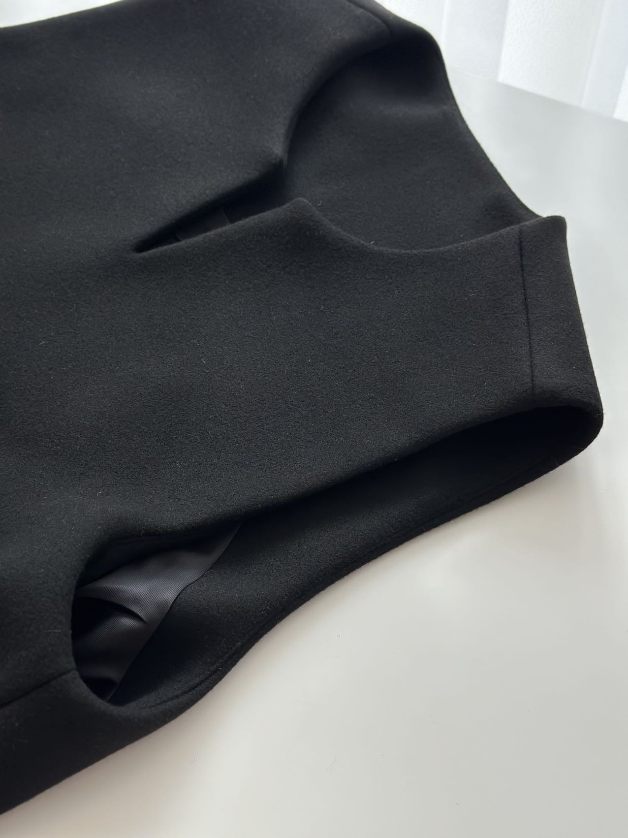 Tailored Wool Vest and A-Line Wide-Leg Shorts Set