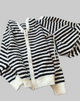Upgraded Black & White Striped Flannel Loungewear Set