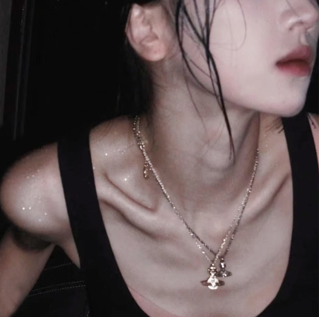 3D Saturn Necklace
