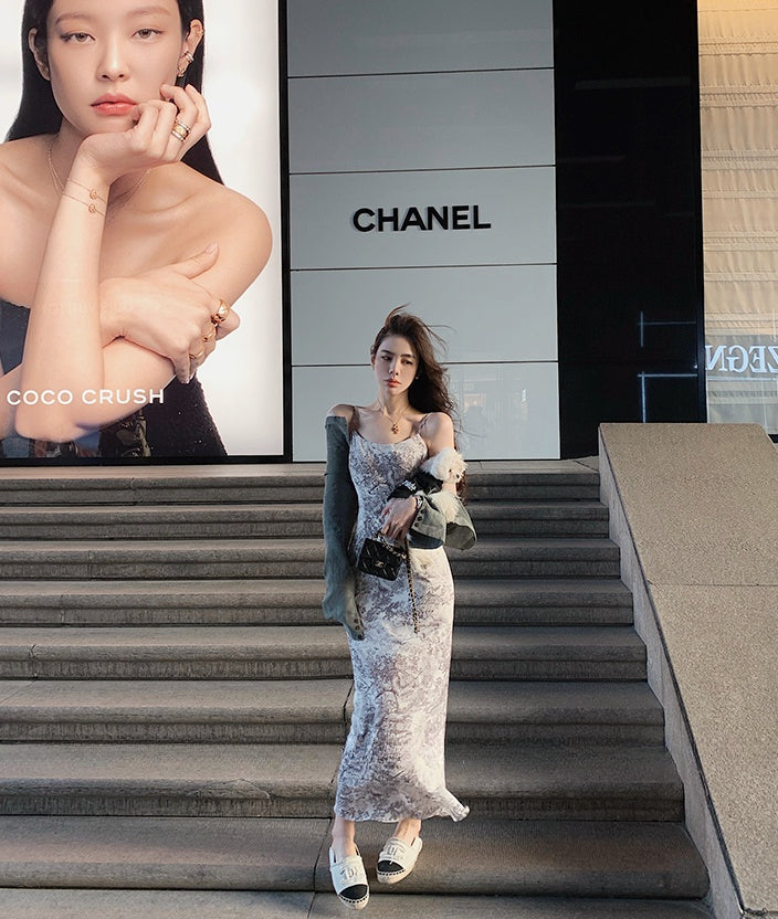 Fishtail Dress With Chinese Ink Sling