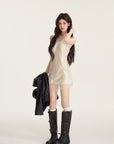 Sequin Embroidered Vest Dress