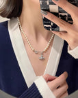 Vivienne Westwood-Inspired Saturn Brooch Rhinestone Necklace 