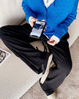 Cozy High-Waisted Wide-Leg Pants