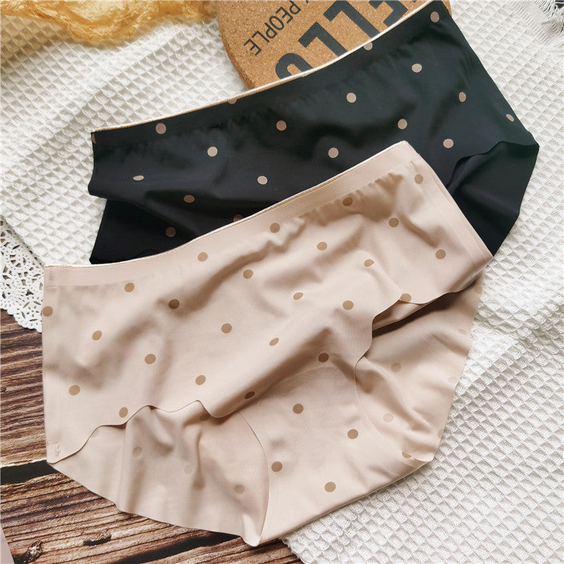 Retro Style Ice Silk Traceless Mid-Waist Panties (2PCS Pack)