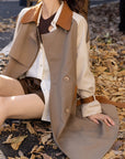 Haute Couture British Style Color Patchwork Trench Coat