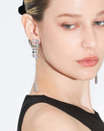 Luxurious Full Rhinestone Letter Earrings