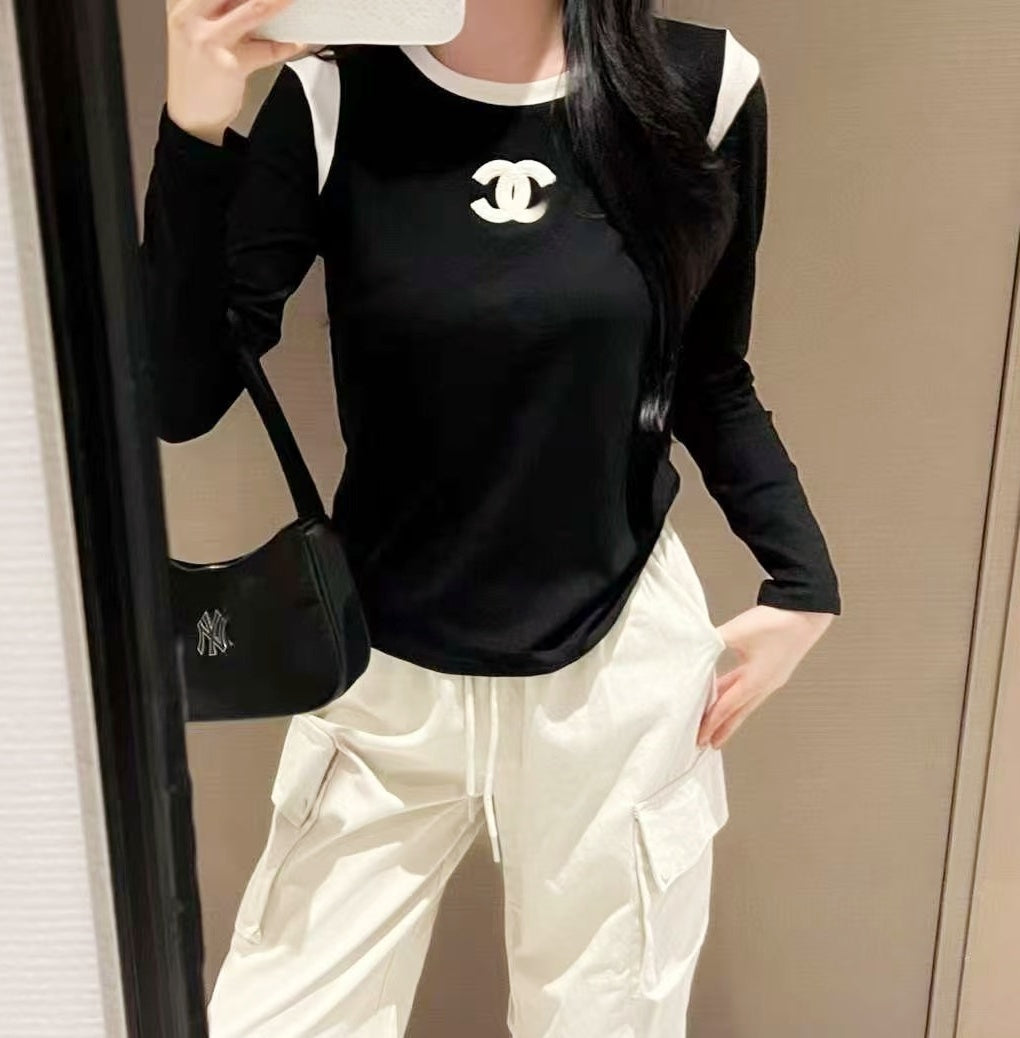 Chic 3D Logo Fitted Top