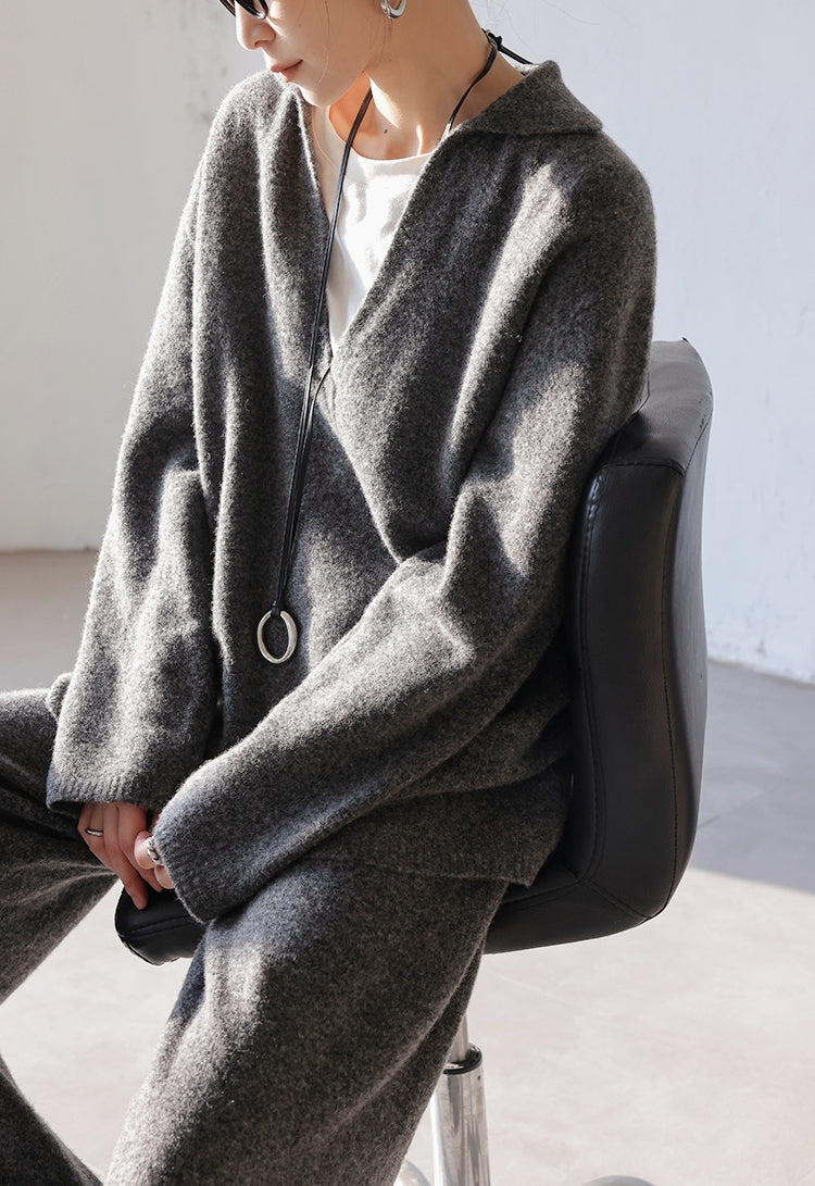 Relaxed Wool Set in Premium Grey