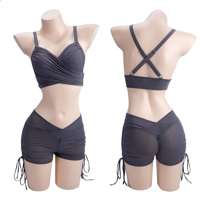 Crotchless Yoga Pants and Bikini Set