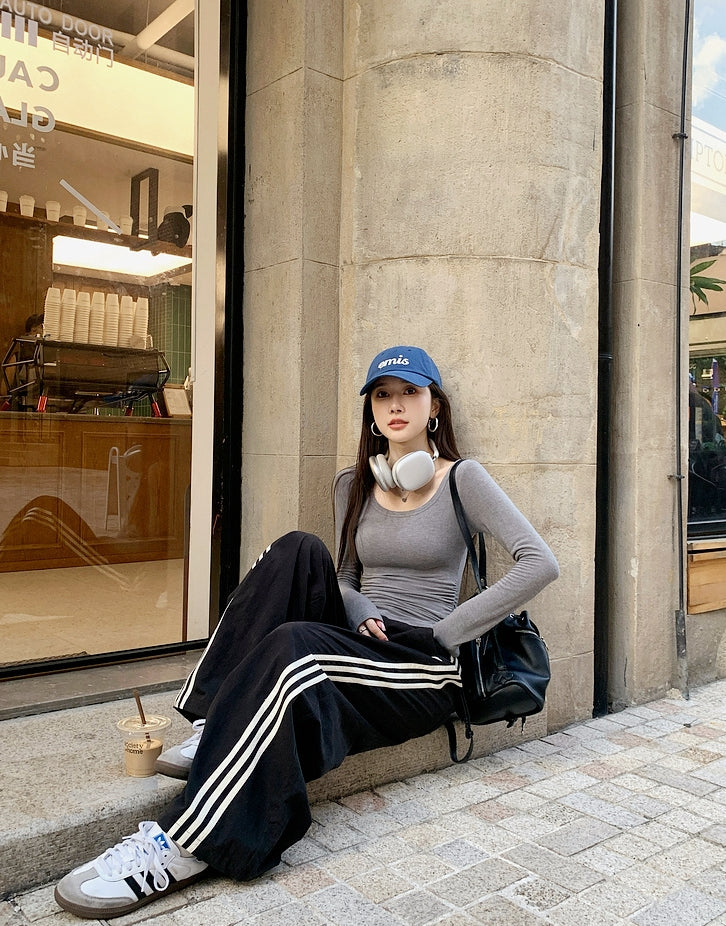 American-Style Striped Eco Cotton Drawstring Lounge Pants