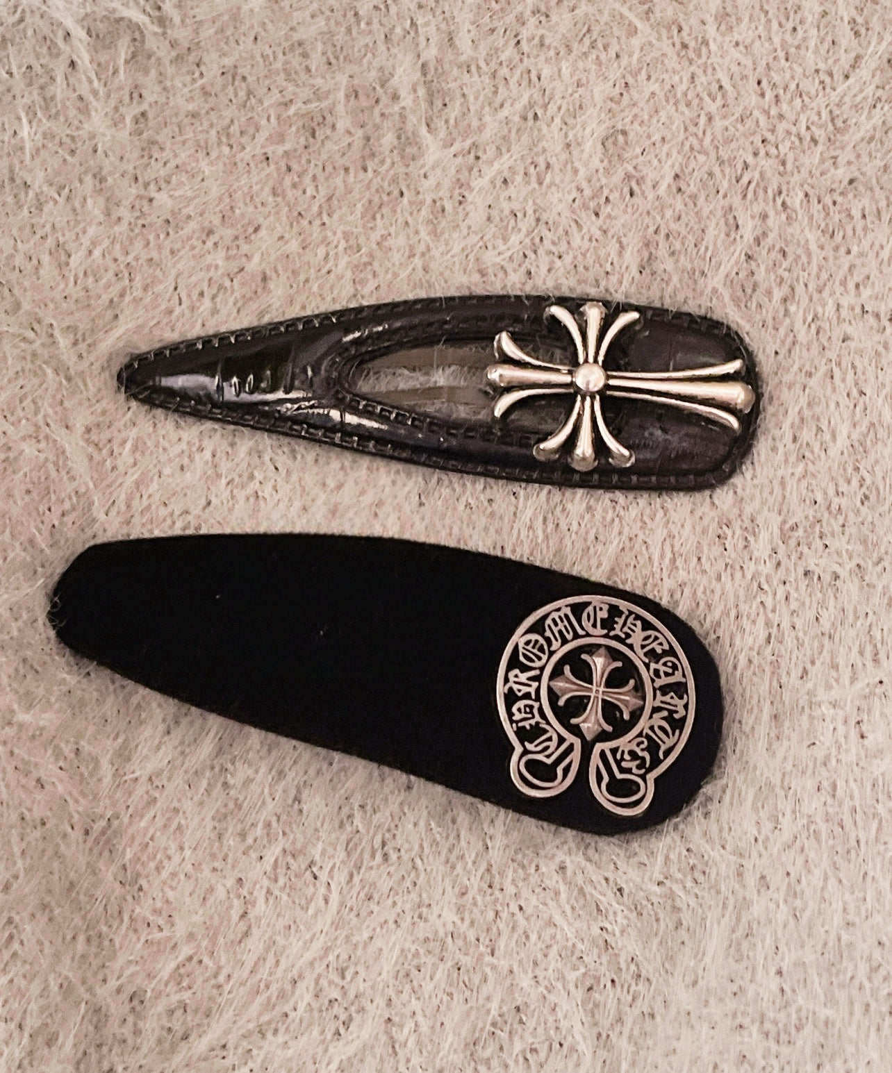 Kroheart Leather Side Hair Clips (Set of 6, 3 Pairs)