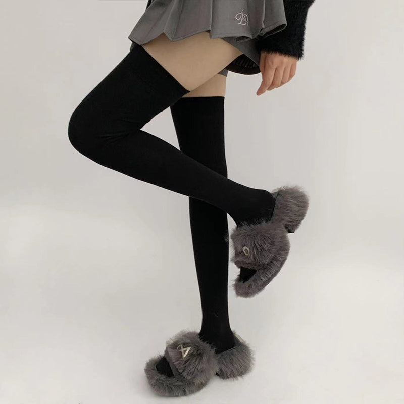 Black Over-the-Knee High Socks