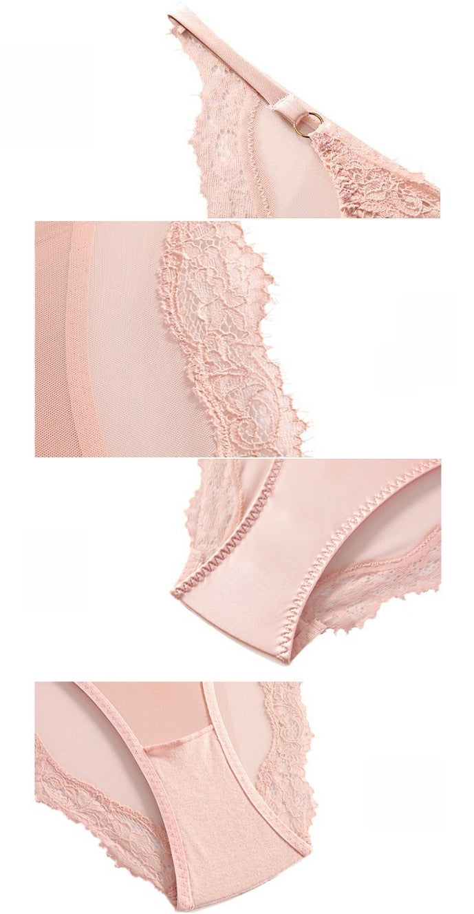 Low-Rise Rhinestone Lace Panties