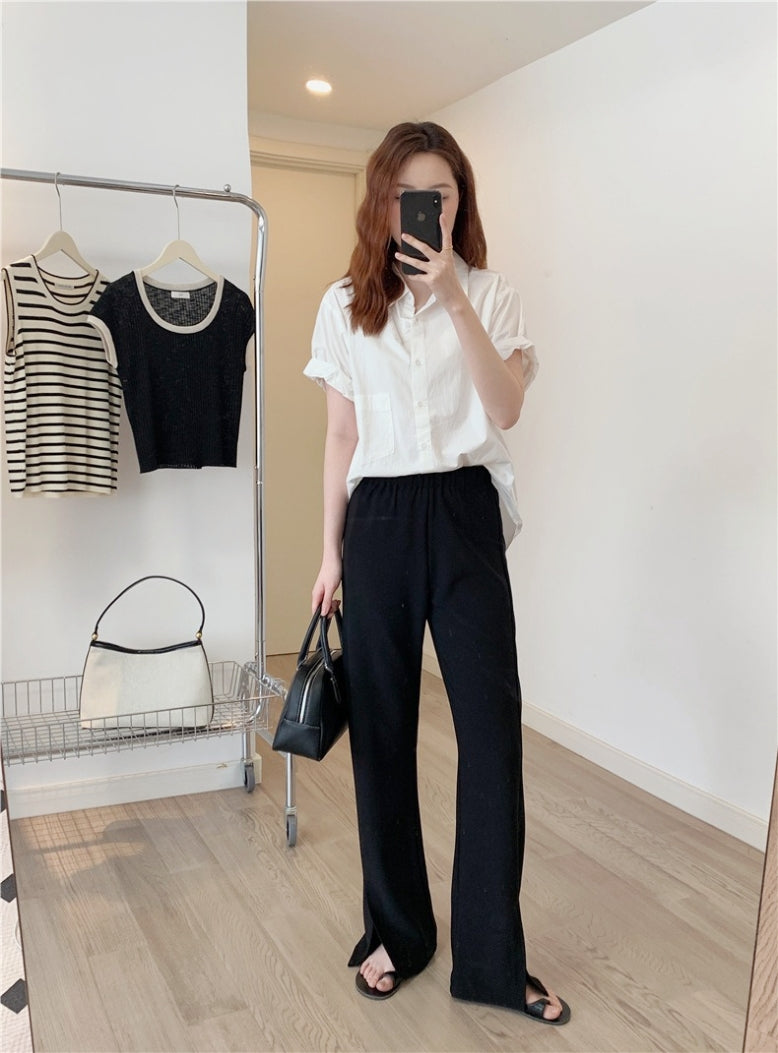 Annual Favorite Upgraded Side-Slit Black Pants