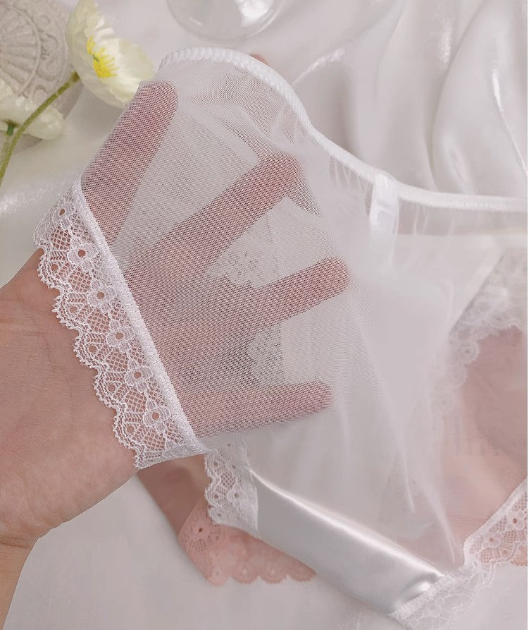 French Light Luxury Ice Silk Pleated Gauze Panties  (Pack of 2)