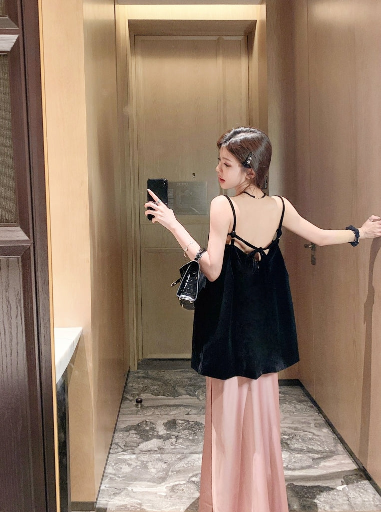 Must-Have Tie-Strap Camisole + Acetate Satin Mermaid Skirt