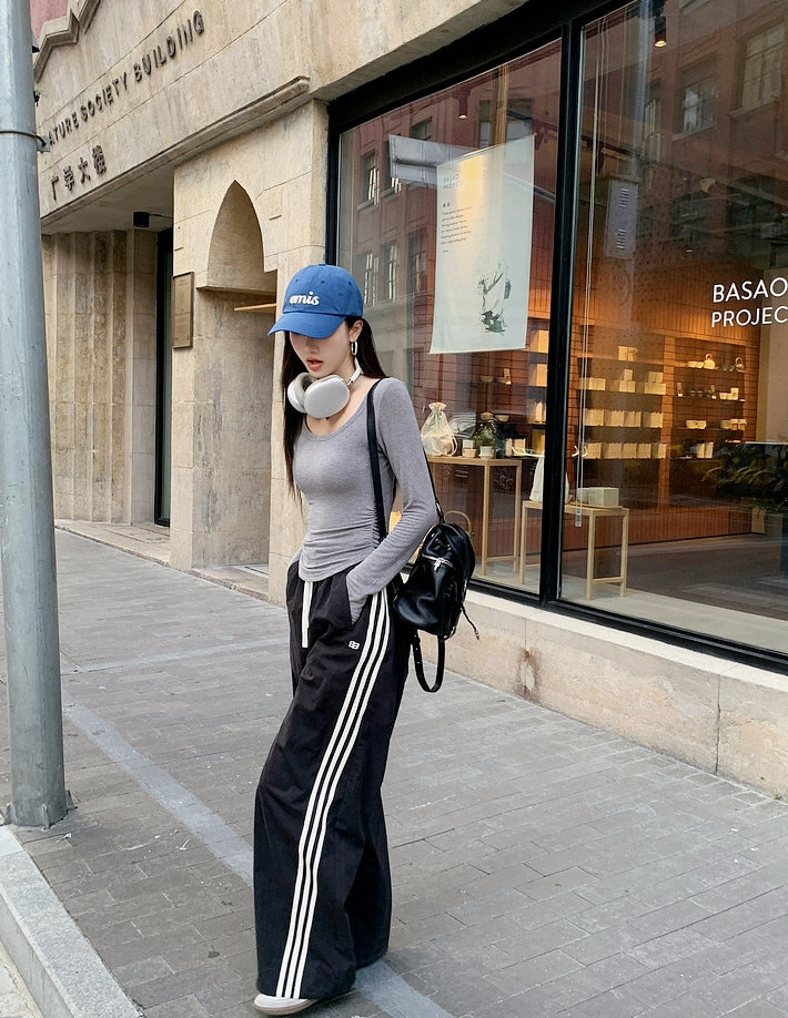 American-Style Striped Eco Cotton Drawstring Lounge Pants