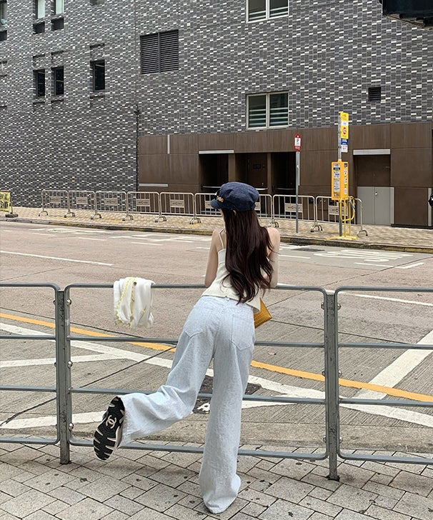 Must-Have Pants! Baby Blue Straight-Leg Floor-Length Jeans
