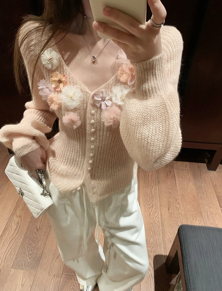 SANDRO MADGE Soft Lantern Sleeve Knit Sweater