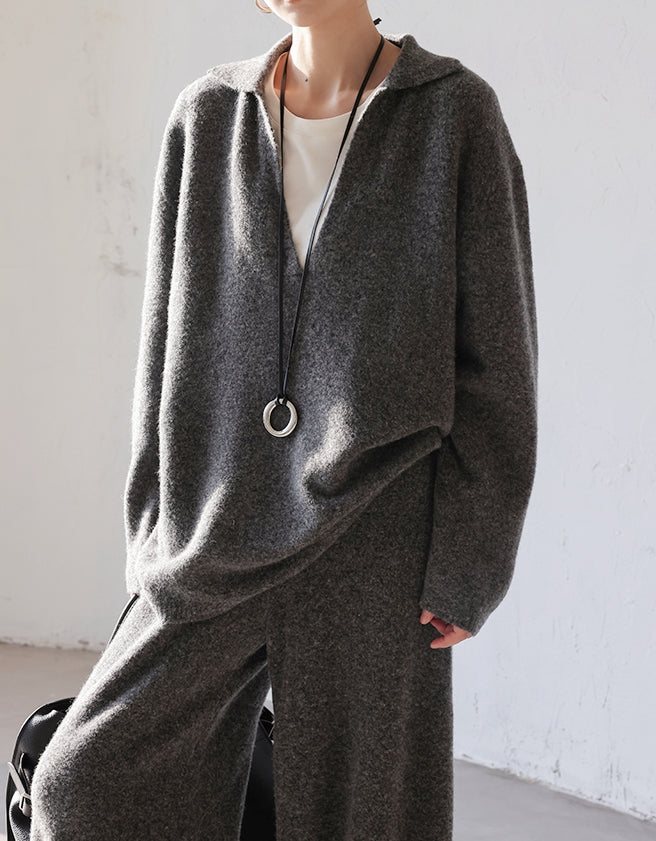 Relaxed Wool Set in Premium Grey
