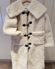 Wool-Blend Eco Faux Fur Mid-Length Coat