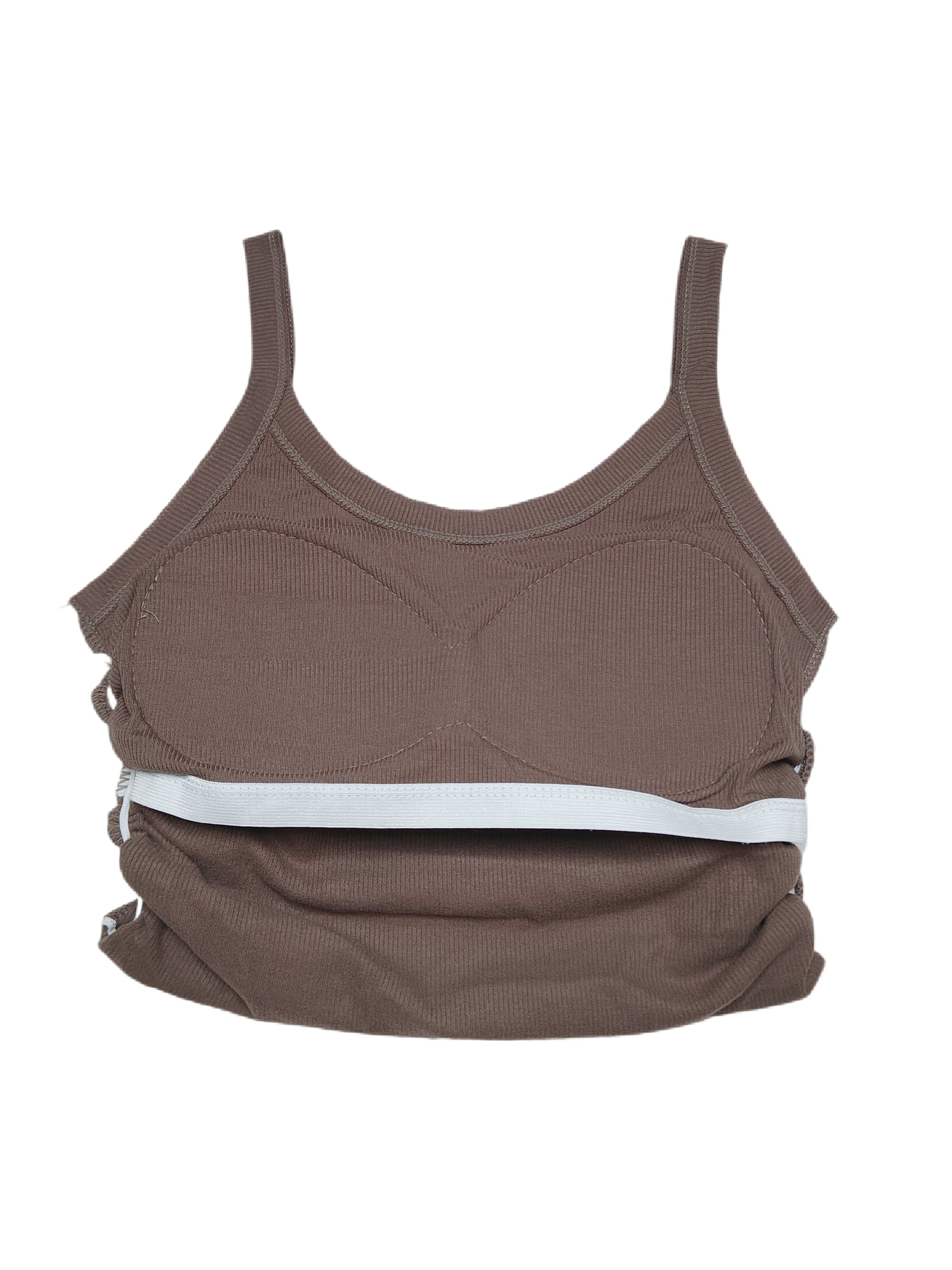 Thickened Fleece Padded Thermal Camisole with Waistband